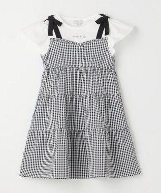 ANY KIDS サッカー ギンガム ワンピース ブラック系