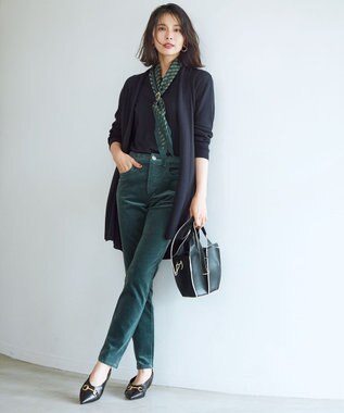 23区 【洗える/アンサンブル対応】サステナブルウール 半袖 ニット ネイビー系