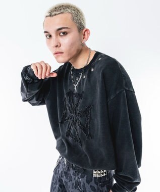 WEGO 【ユニセックス着用ITEM】ブリーチハトメロゴプルオーバー ブラックその他