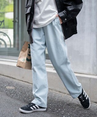 WEGO 【ユニセックス着用ITEM/ウエストゴム/SMLサイズ展開】デニムイージーストレートパンツ デニム淡色