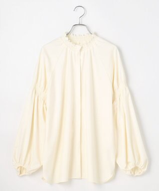 #Newans 【洗濯機可/しわになりにくい】シャーリングネック ボリュームスリーブブラウス オフ