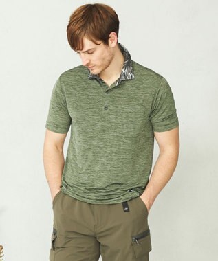 JOSEPH ABBOUD MOUNTAIN 【UNISEX】接触冷感 クールスキンガードポロシャツ カーキ系