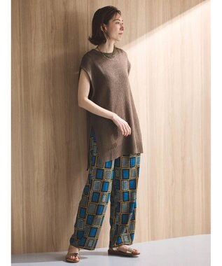 Green Parks ざっくりメッシュニットチュニック Beige