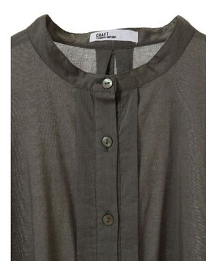 CRAFT STANDARD BOUTIQUE インド綿混パフスリーブシャツ Khaki