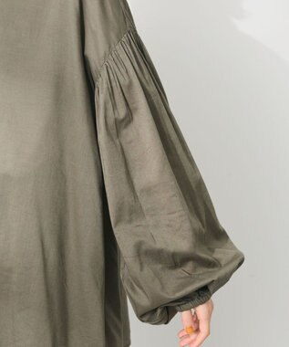 CRAFT STANDARD BOUTIQUE インド綿混パフスリーブシャツ Khaki