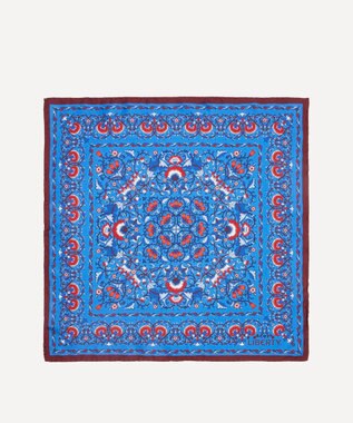 LIBERTY. ロデン シルクツイル スカーフ 45 ブルー