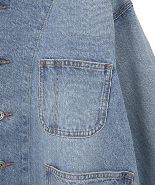 AMERICAN HOLIC ノーカラーデニムカバーオール Light Indigo