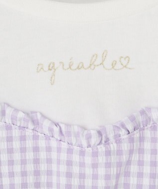 ANY KIDS サッカー ギンガム ワンピース ラベンダー系