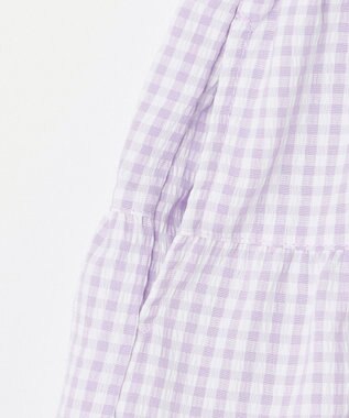 ANY KIDS サッカー ギンガム ワンピース ラベンダー系
