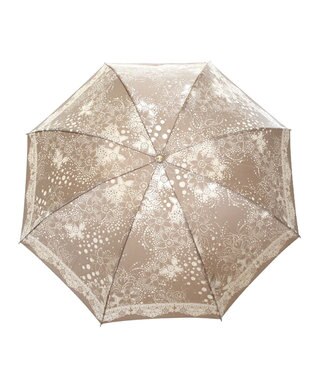 槇田商店 Kirie ドットフラワー モカブラウン 折りたたみ傘 中茶