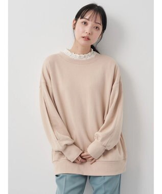 earth music&ecology 袖スリットスウェット Beige