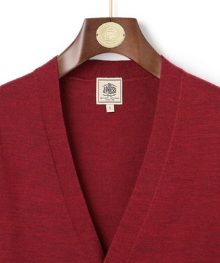 J.PRESS MEN Ｖネックカーディガン レッド系