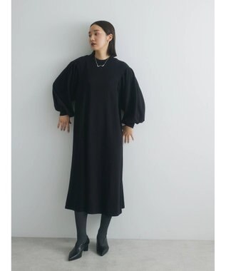 Green Parks armonia. 袖ボリュームニットワンピース Black