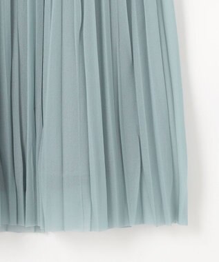 J.PRESS LADIES L 【洗える】オーガンジートリコット プリーツ スカート スモーキーサックス系