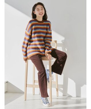 AMERICAN HOLIC グラデーションボーダーニットプルオーバー Terracotta