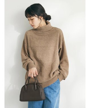 CRAFT STANDARD BOUTIQUE 洗えるコードモールタートルネックプルオーバー Beige