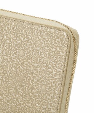 TOPKAPI 【TREASURE TOPKAPI】オリジナル エンボスレザー ラウンド パスポート ケース / 財布 シャンパン