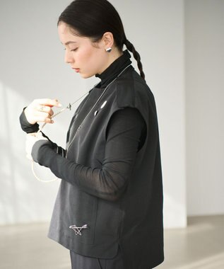 #Newans 【ANSWER for アクセサリーLOVER】ビッグポケットベストブラウス ブラック系