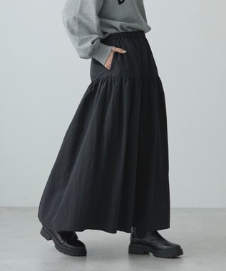 AMERICAN HOLIC ティアードタフタスカート Black