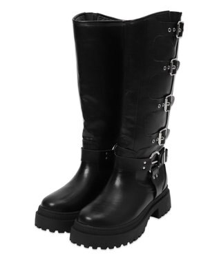 WEGO ハトメベルトロングブーツ ブラック