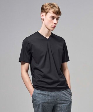 JOSEPH HOMME 【新色追加】ハイゲージベアスムース　VネックＴシャツ ブラック系