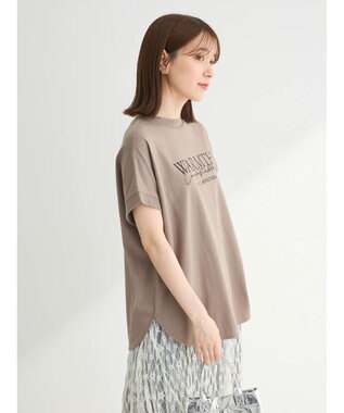 Green Parks フレンチスリーブ筆記体刺繍ロゴプルオーバー Brown