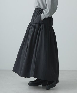 AMERICAN HOLIC ティアードタフタスカート Black