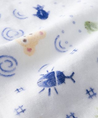 MIKI HOUSE HOT BISCUITS 【ミキハウス】【80-110cm】パッチワーク柄プッチー甚平スーツ 白