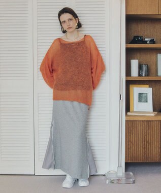 YECCA VECCA 袖シャーリングシアーニット Orange