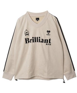 WEGO 【ユニセックス着用ITEM】フェイクスウェードグラフィックプルオーバー ホワイトアイボリー