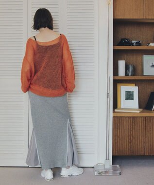 YECCA VECCA 袖シャーリングシアーニット Orange