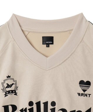 WEGO 【ユニセックス着用ITEM】フェイクスウェードグラフィックプルオーバー ホワイトアイボリー