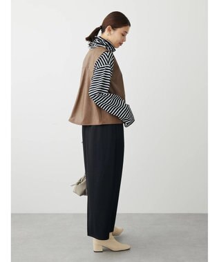 Green Parks フェイクレザーベスト Brown