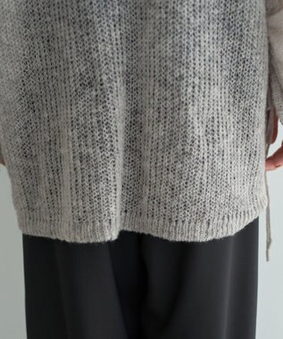 YECCA VECCA 袖シャーリングシアーニット Gray Mixture