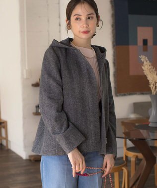 組曲 L 【2WAY】ウールモッサ ショートコート モノトーン系8