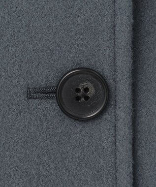 J.PRESS LADIES L ショートビーバー ノーカラーコート ダルブルー系