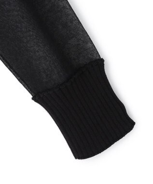 BEIGE， PYRRHOT / シアーコンビ リブカーディガン Black