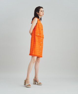 GRACE CONTINENTAL ツイードミニワンピース オレンジ