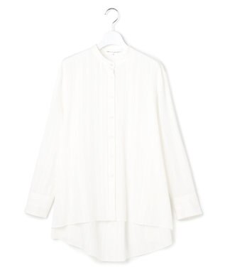 23区 【先行予約】ドビーストライプ バックタック フレアブラウス ホワイト系