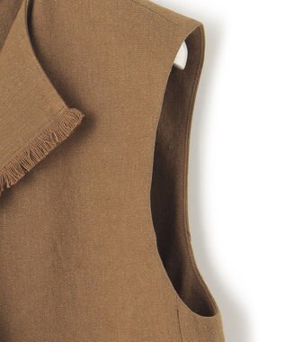 ICB コットンリネンキャンバス ジレ キャメル系