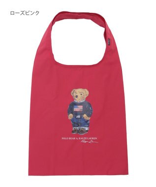 MOONBAT POLO RALPH LAUREN リップポケッタブルレインバッグ　フラッグベア ローズピンク