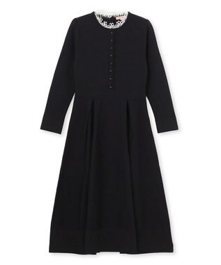 TOCCA 【岡崎紗絵さん着用】NOBLE LACE KNIT DRESS ニットドレス ブラック系