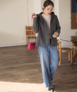 組曲 L 【2WAY】ウールモッサ ショートコート モノトーン系8