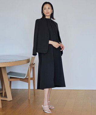 ICB 【接触冷感・UVカット・撥水・洗える】 プルーフ4WAYタフタ ノーカラージャケット ブラック系