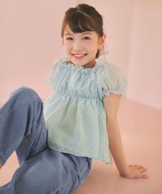 ANY KIDS 【一部店舗/WEB先行販売アイテム】2WAY シアードビーブラウス ミント