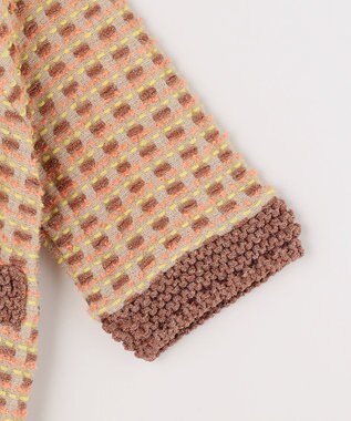 自由区 【カトリエムブーケ】Lame tweed ボウタイディテールジャケット オレンジ系