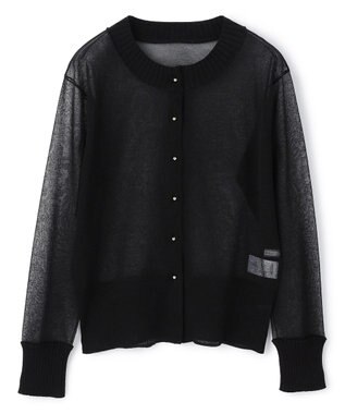 BEIGE， PYRRHOT / シアーコンビ リブカーディガン Black