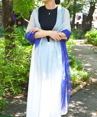 muto Ramie300 バーティカルグラデーション リネンストール ramie300 blue