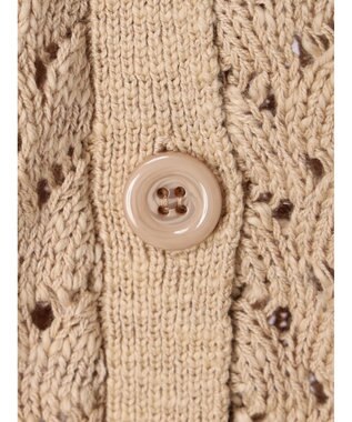 earth music&ecology スラブコットンレース編みカーディガン Mocha