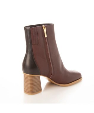 MODE ET JACOMO <MODE ET JACOMO>バック切り替えスクエアトゥショートブーツ ブラウン